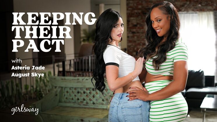 [Girlsway] - Lesbian Pact: Pussy Licking, Fingering, & Double Strap-On Action - August Skye - Asteria Jade