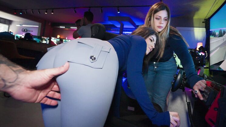 Kay Rhea Gives a Blowjob at the Arcade